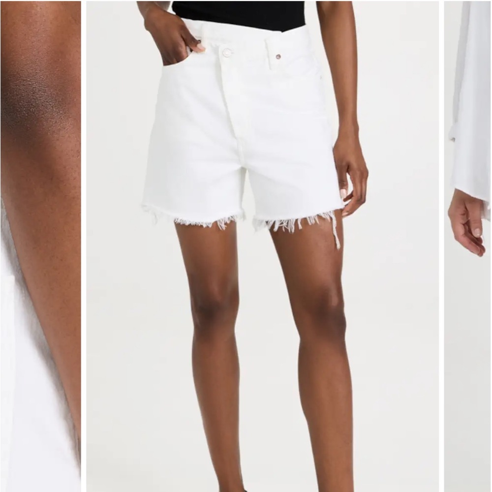 NWT AGOLDE Crisscross White Jean Shorts